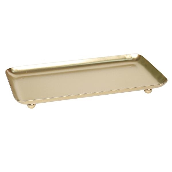 Brushed Gold Organizer Tray Rectangular with Cutout Handles