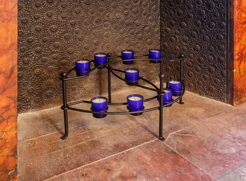 Candelabra Black Iron Tiered Scrolled Arms Gothic Large Scale