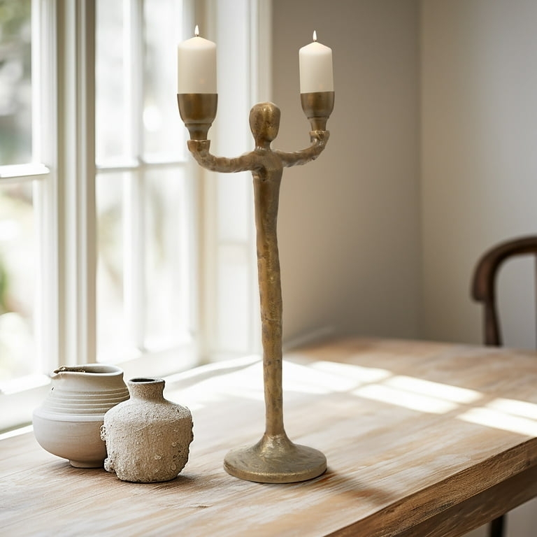 Candelabra: Contemporary Asymmetric Loop Design in Polished Metal