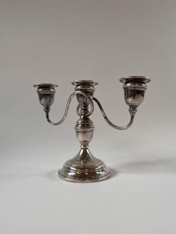 Candelabra Five Light Tarnished Metal Scrollwork Arms Vintage Centerpiece