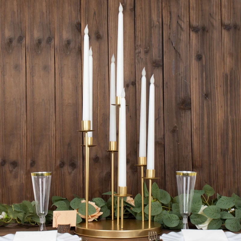 Candelabra Gold Polished Seven Arm Cluster Taper Holder glam