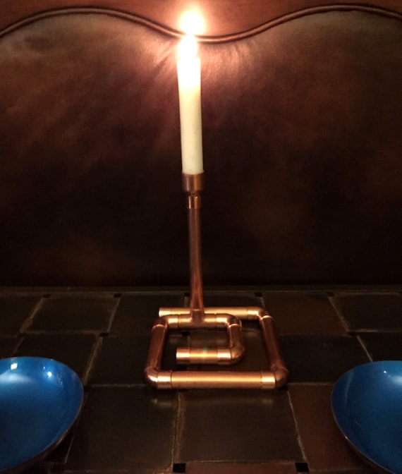 Candelabra Industrial Copper Pipe Steampunk Multi Tiered Sculptural