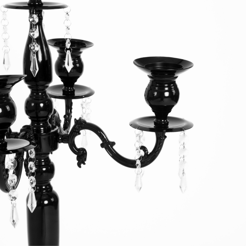 Candelabra Matte Black Nine Arm Scrolling Silhouette Traditional
