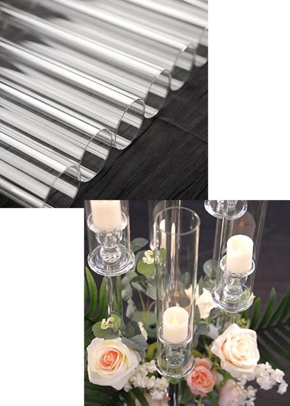Candelabra, Tall Crystal, Tiered Arms, Mirrored Base