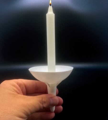 Candle Cup White Plastic Utilitarian Drip Protector with Flared Rim
