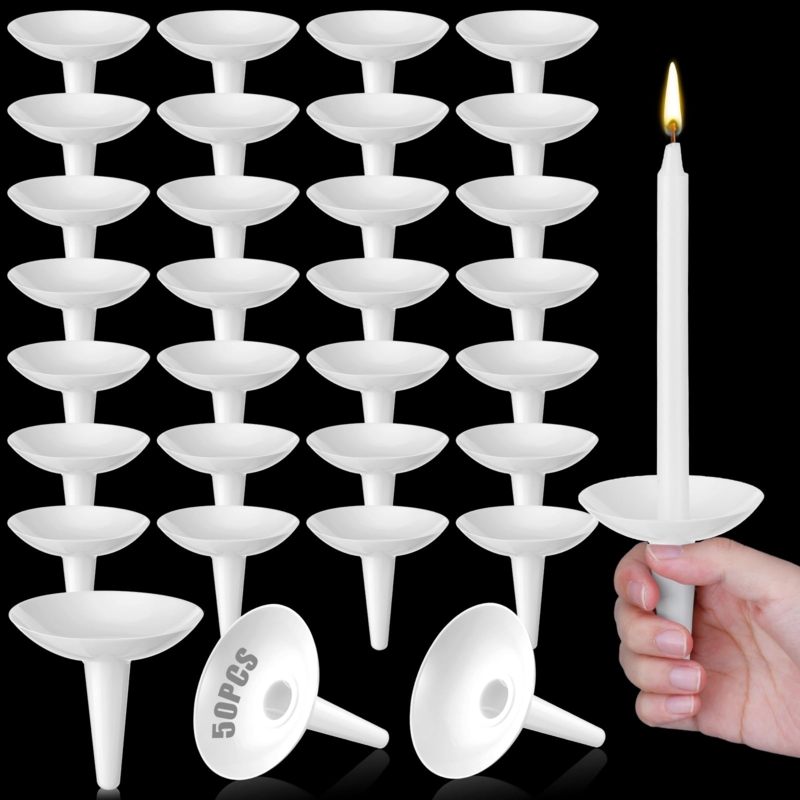 Candle Drip Protector Flared Clear Plastic Cups for Vigil Tapers Bulk Set