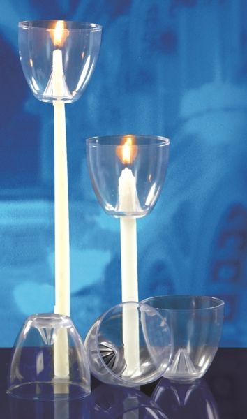 Candle Drip Shield Clear Plastic Fluted Texture Bobeche Protectors