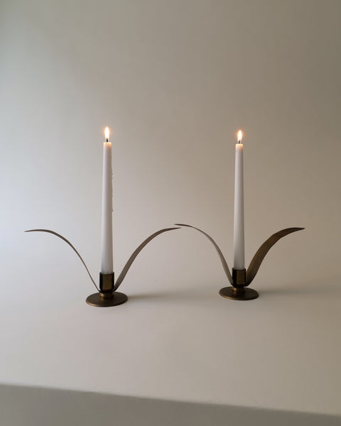 Candle Holder Branch-Like Stem Rough Texture Organic Brutalist Style