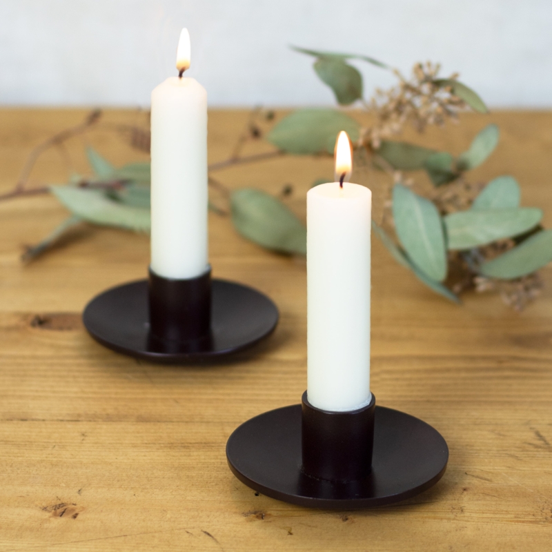 Candle Holder Bronze Mini Size Low Profile Minimalist Modern Taper