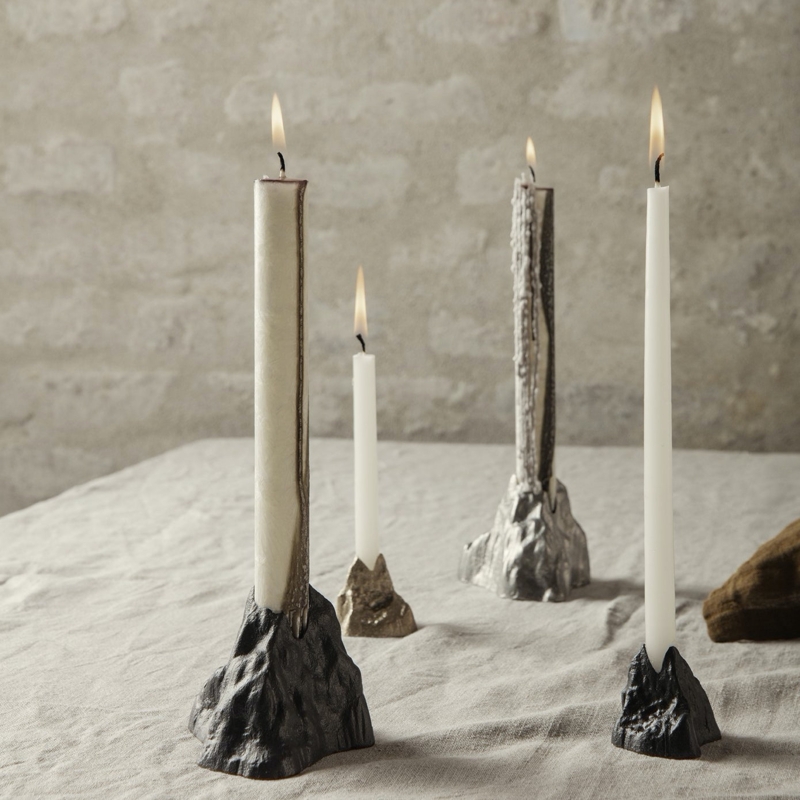 Candle Holder, Cast Brass Material, Modern Organic Brass Decor
