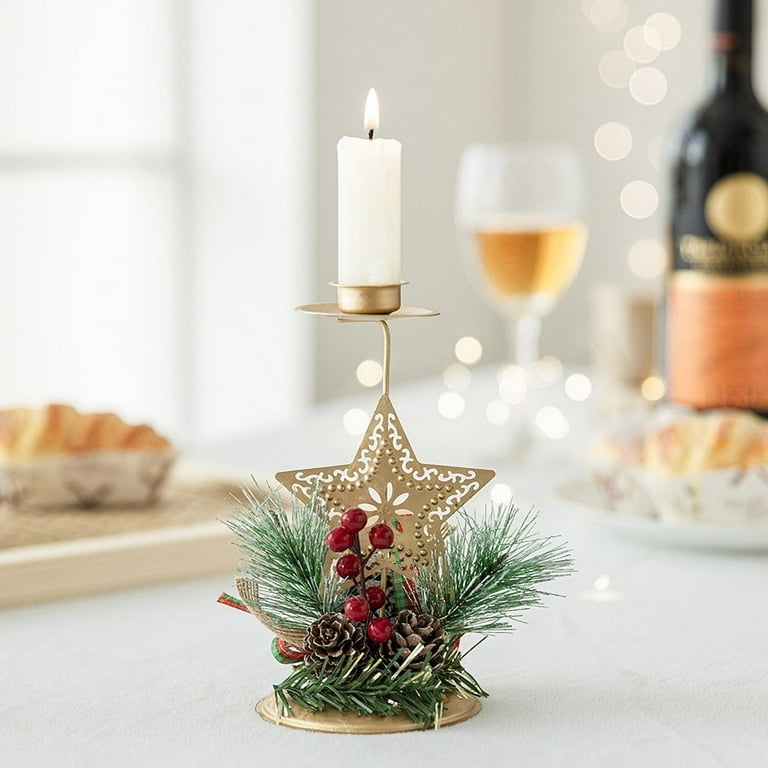 Candle Holder Centerpiece, Three Hurricane Glass Inserts Black.