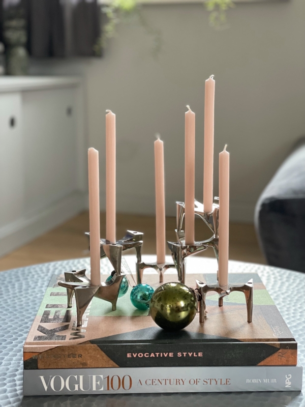 Candle Holder Charcoal Matte Finish Modular Stacking Geometric Shapes