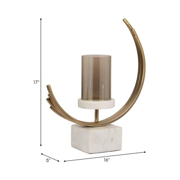 Candle Holder: Circular Frame with Crescent Cutout & Three-Cup Design