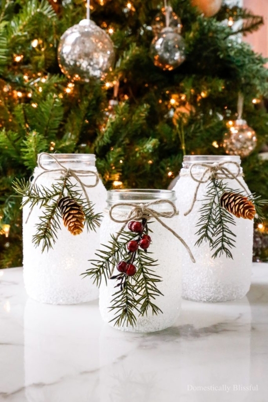 Candle Holder Hurricane, Snowy Texture Sparkling Finish.