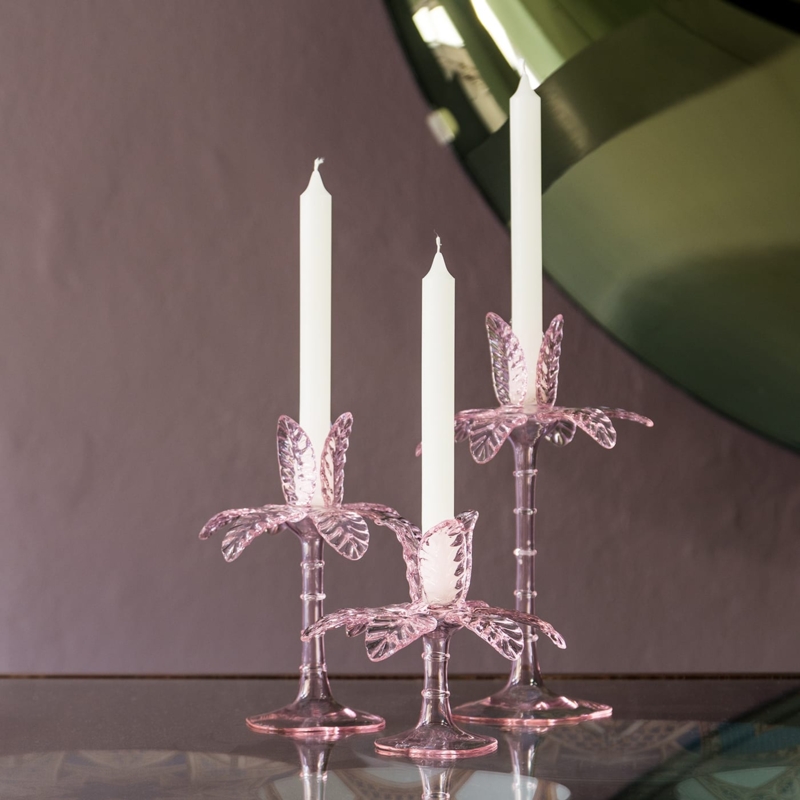 Candle Holder in Blown Glass with Sculptural Bulbous Base