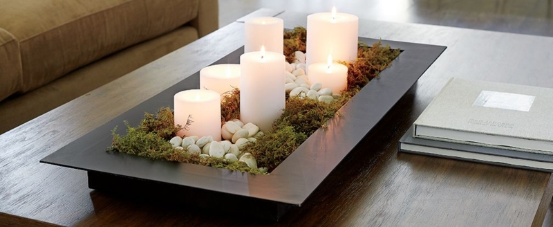 Candle Holder Linear Hurricane Set Modern Black Metal Glass