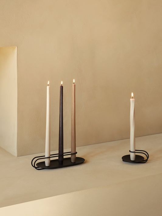Candle Holder Metal Clip-On Matte Black, Contemporary Decor