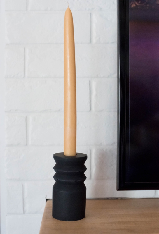 Candle Holder Multi Tone Set Turned Wood Sculptural Silhouette Artisan