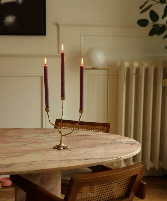 Candle Holder Organic Root Silhouette Antique Gold Finish