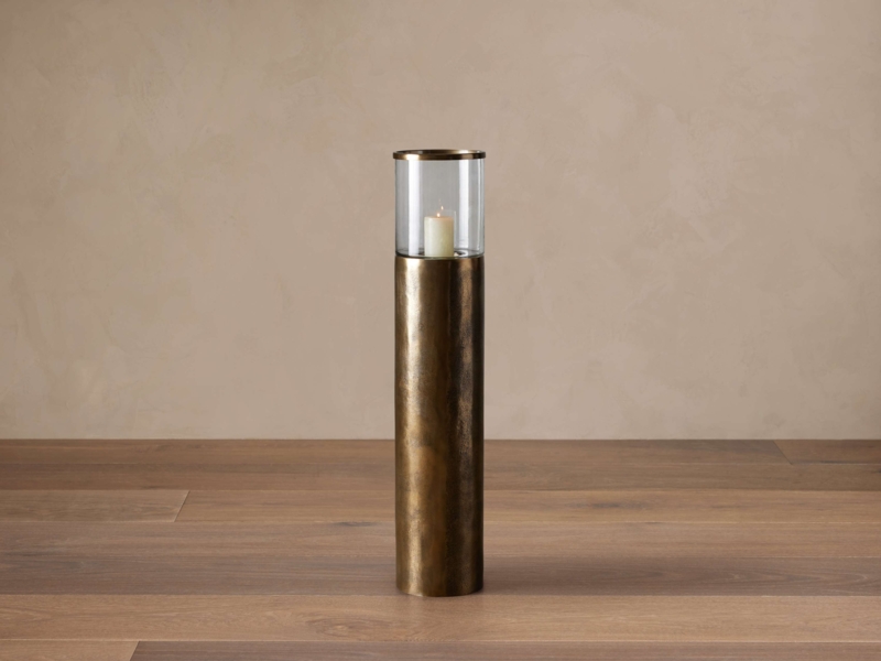 Candle Holder Pricket Top Antique Brass Finish Slender Minimalist Stand