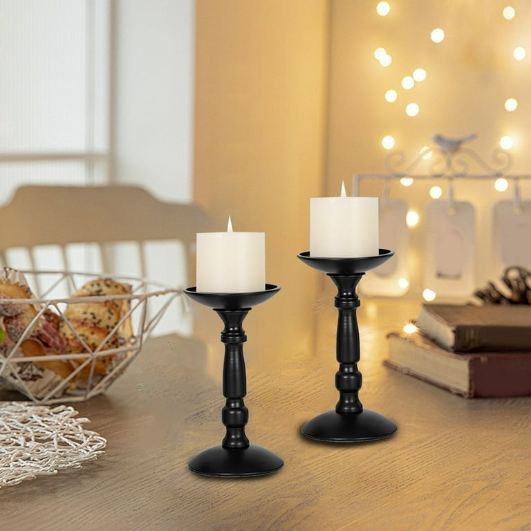 Candle Holder, Rustic Wood Set, Staggered Heights