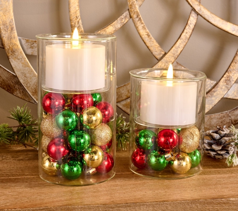 Candle Holder Set, Flameless Candle Silver Snowflake Motif.