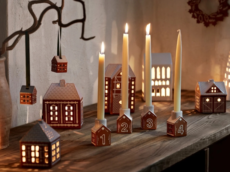 Candle Holder Set, Matte Ceramic Finish Architectural Form.