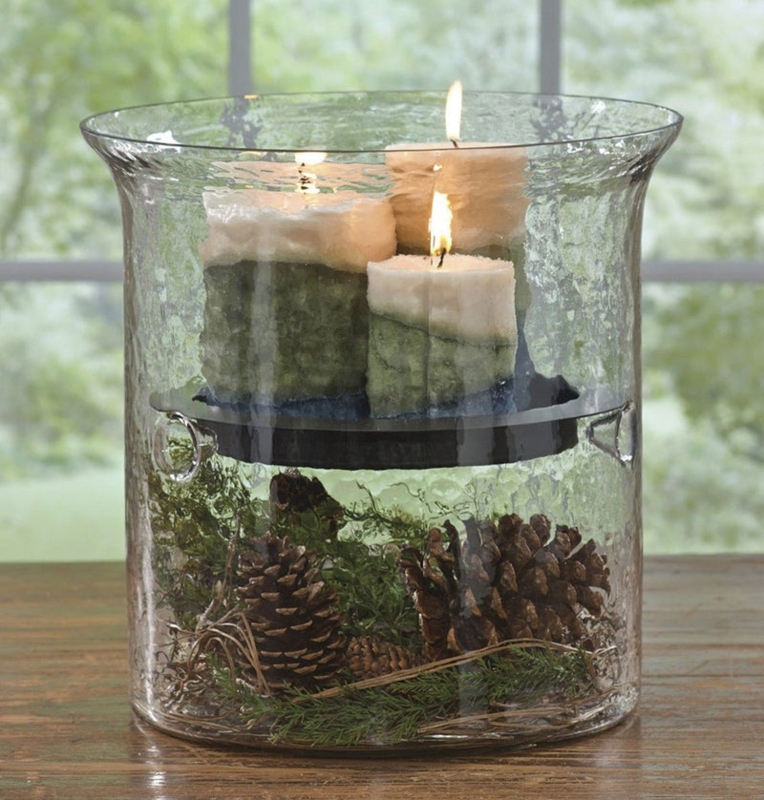 Candle Holder Set Metal Pine Tree Silhouette with Tiered Heights