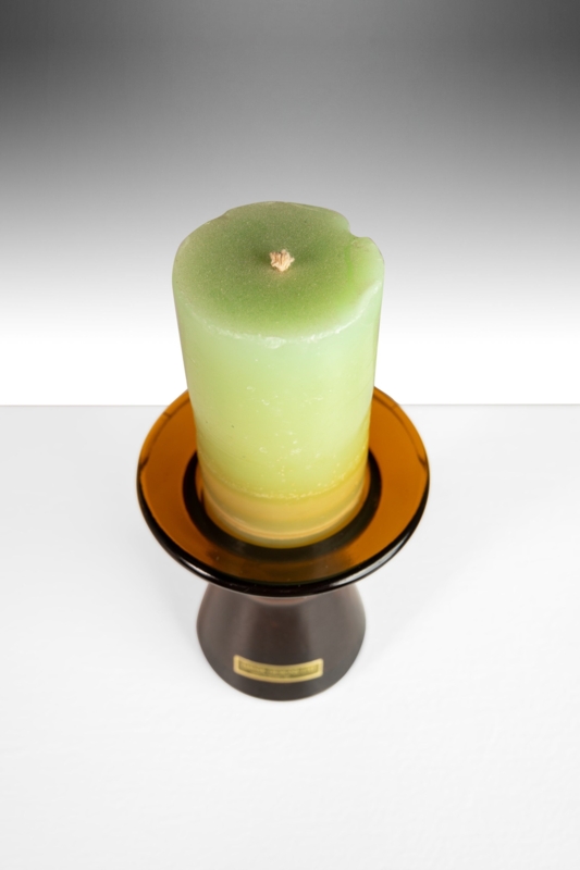 Candle Holder Thick Glass Circular Silhouette Quistgaard Style Set