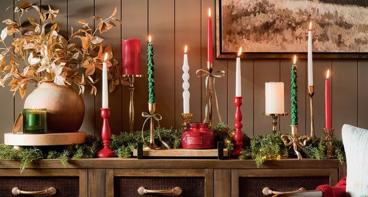 Candle Holders, Mixed Height Tapers Ribbed Glass Vessels.