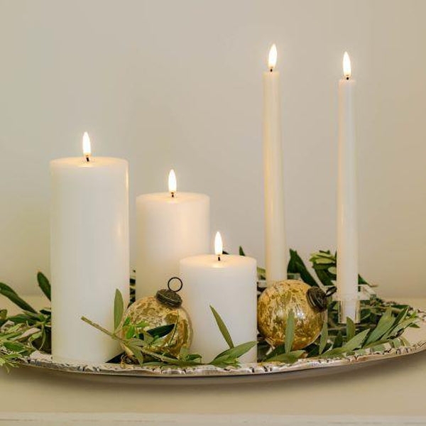 Candle Set Flameless LED Pillar and Taper Mixed Shapes Festive Styling