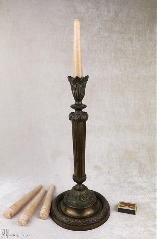 Candlestick Chased Detailing Antique Bronze Finish Gothic Style