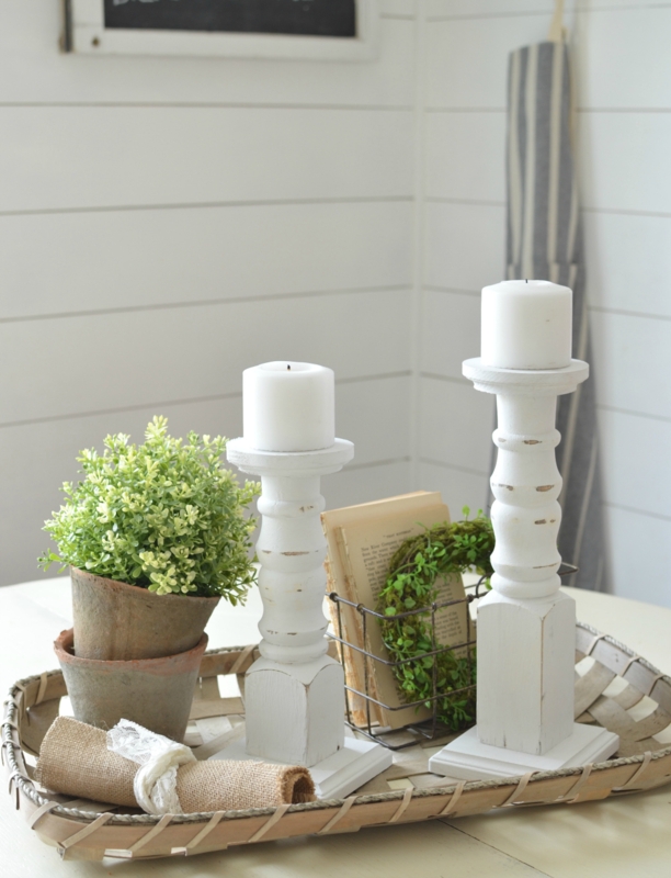 Candlestick Collection, Varied Silhouettes, Natural Turned Wood Detail