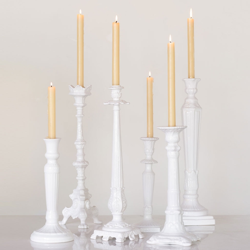 Candlestick Fluted Columnar Silhouette, Neoclassical Column Holders