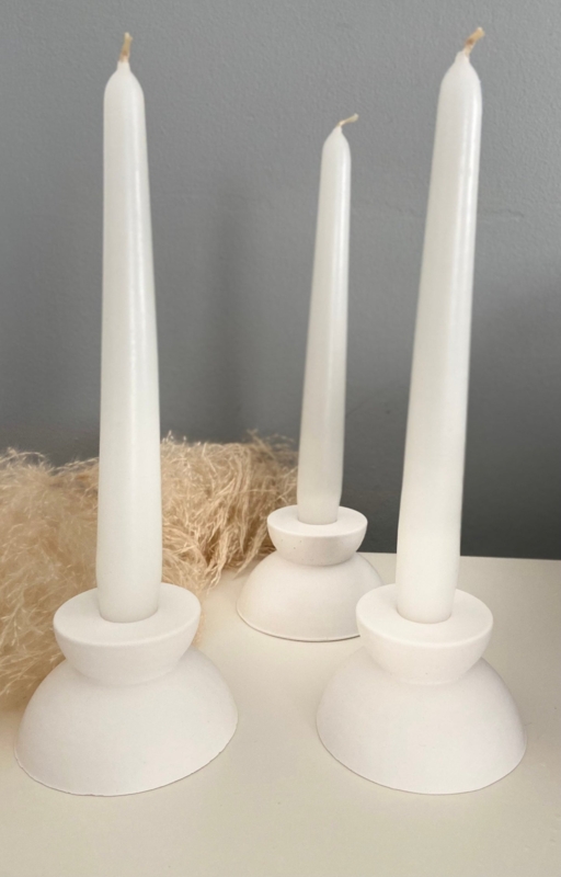 Candlestick Holder Pitted Stone Texture Concrete Minimalist Boho