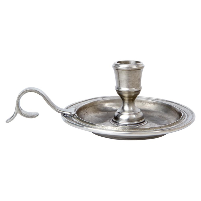 Candlestick Pewter Finish Baluster Stem French Country Traditional Decor