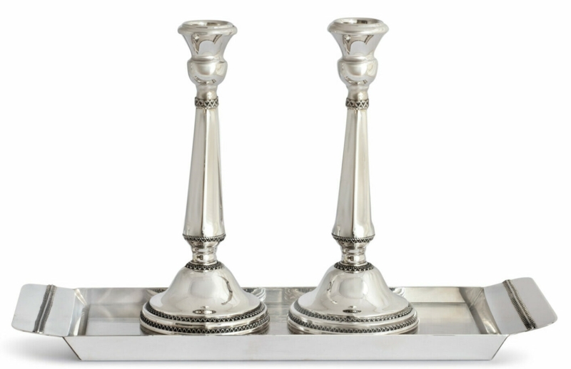 Candlesticks Pair Baluster Silhouette Polished Silver Traditional Style
