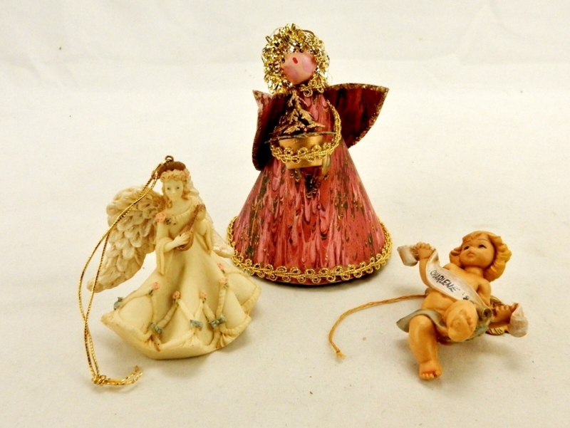 Ceramic Angel Figurines Traditional Christmas Decor Set