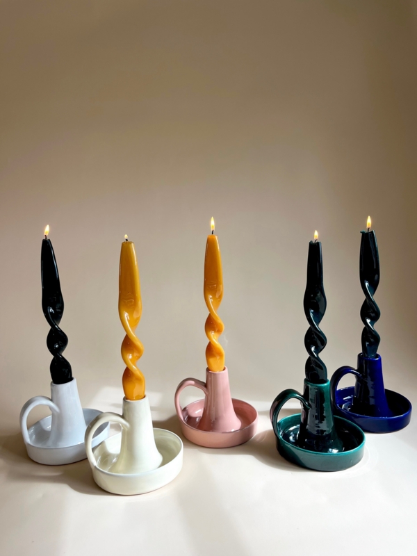Chambered Candle Holder Multi-Chambered Sienna Terracotta Sculptural