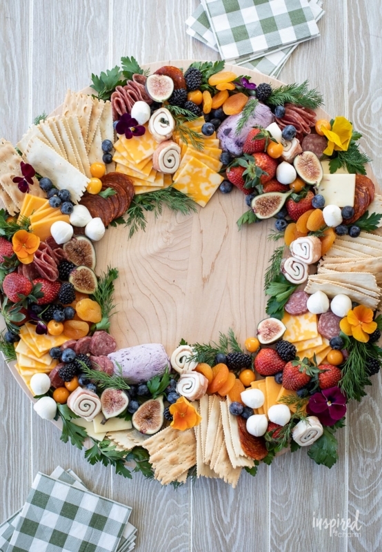 Charcuterie Board, Edible Arrangement, Spring Wreath Ideas, Rustic Chic.