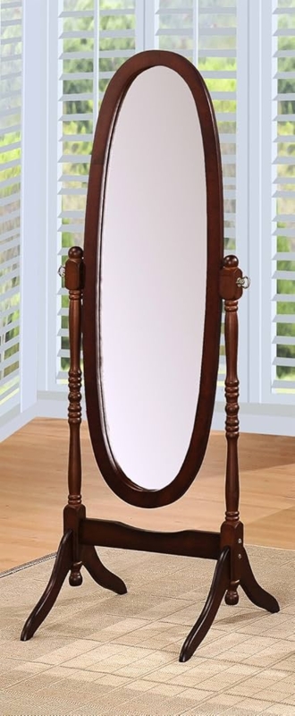 Cheval Mirror Classic Espresso Queen Anne Tilting Stand