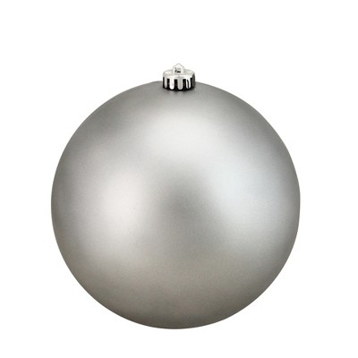 Christmas Ball Ornament: Oversized Scale Matte Pewter Gray Modern Decor