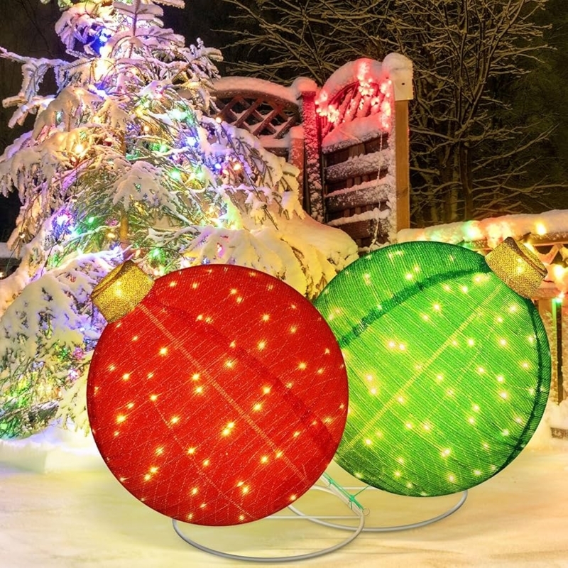 Christmas Ornament 3D Pre-Lit Mesh Fabric for Festive Nighttime Garden