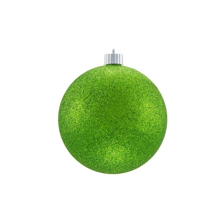 Christmas Ornament: 4-Inch Spherical Ball, Vibrant Glitter Finish
