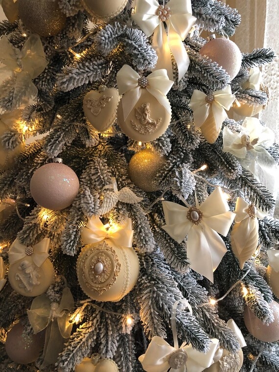Christmas Ornament Beaded Surface Sequin Accents Vintage Holiday Decor