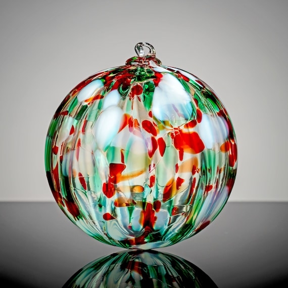 Christmas Ornament Faceted Glass Finial Purple Gradient Elegant Holiday