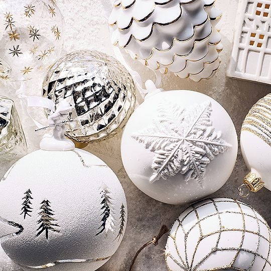 Christmas Ornament Fluted Texture Neutral Palette Ceramic Like