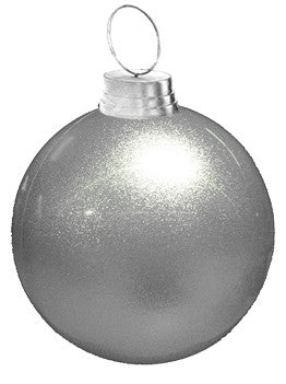 Christmas Ornament Giant Scale Silver Glitter Finish Ball