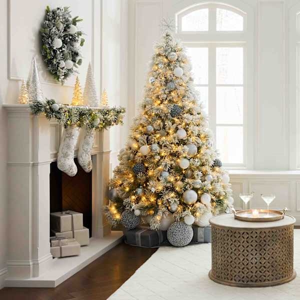 Christmas Ornament: Glam White Velvet Ball with Gold Beads
