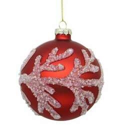 Christmas Ornament Glossy Ruby Tiered Finial Silhouette